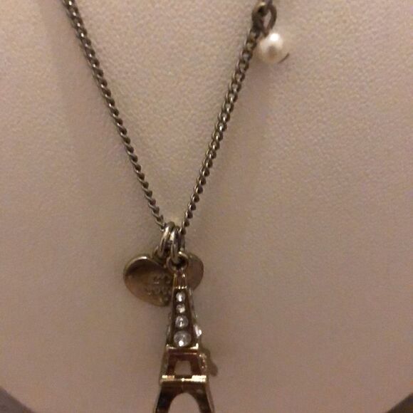 Anthropology necklace pearls with heart “I’m Yours” +Eiffel Tower + Ipsy… - Picture 3 of 10